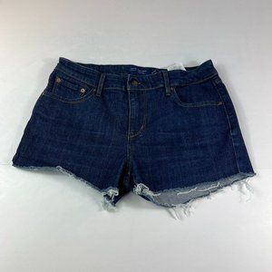 Levi's Jean Shorts Women's 29 Demi Curve Dark Blue Cut Offs Stretch Denim Jorts